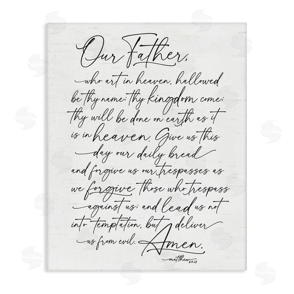 stupell industries Lettered and Lined | Our Father Religious Prayer Reading Spiritual Scripture Wall Art