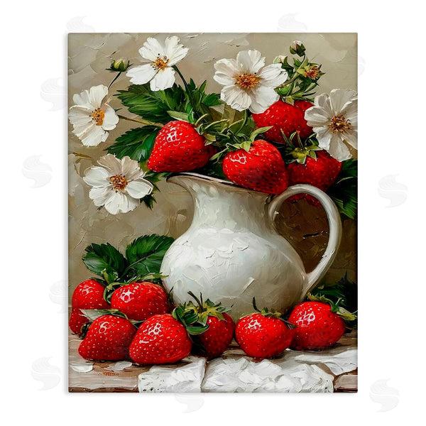stupell industries Lettered and Lined | Painterly Strawberries Still Life Wall Art