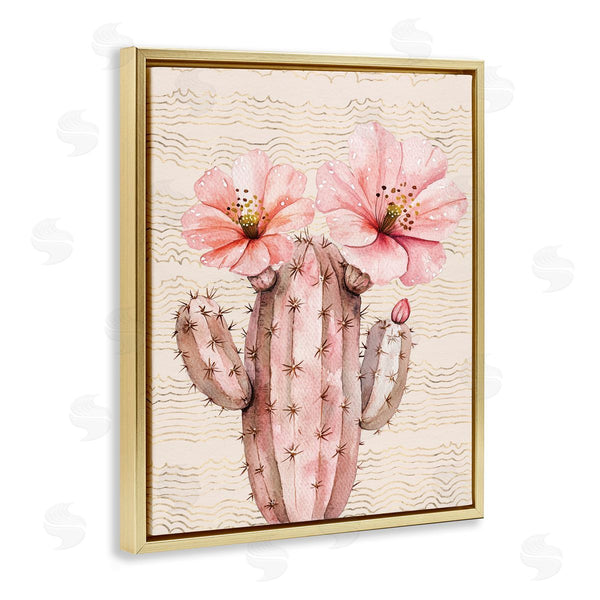 Stupell Industries Lettered And Lined | Pastel Cactus With Blooms