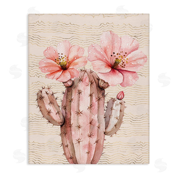 stupell industries Lettered and Lined | Pastel Cactus with Blooms