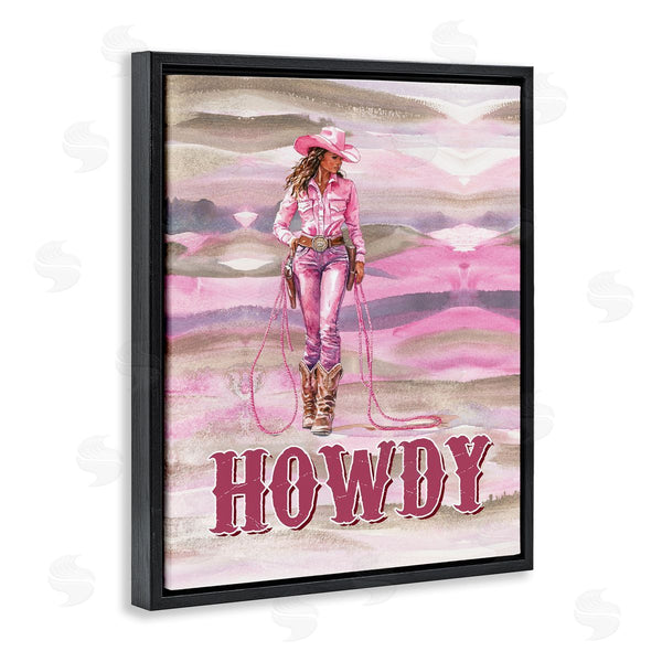 Stupell Industries Lettered And Lined | Pastel Howdy Cowgirl
