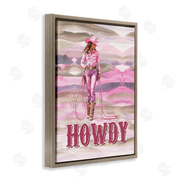 Stupell Industries Lettered And Lined | Pastel Howdy Cowgirl