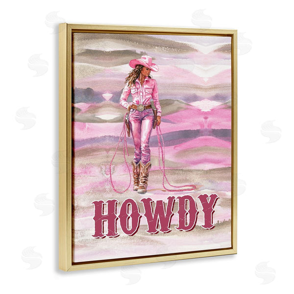 Stupell Industries Lettered And Lined | Pastel Howdy Cowgirl