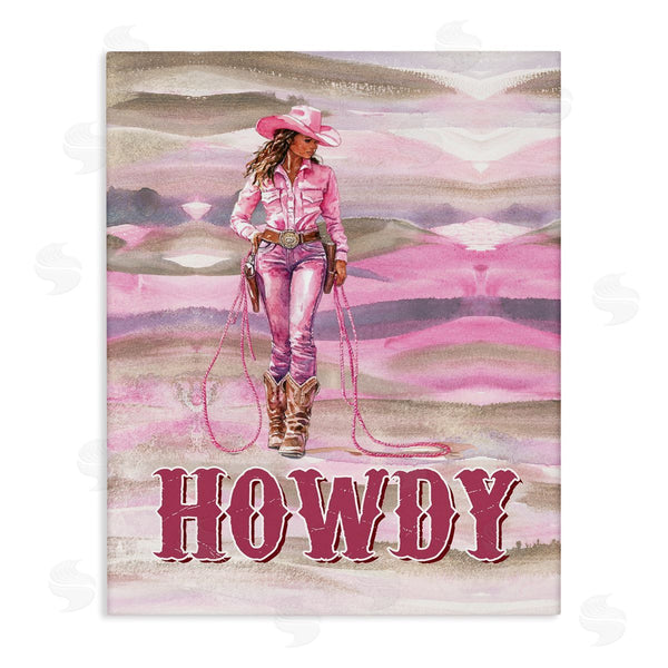 stupell industries Lettered and Lined | Pastel Howdy Cowgirl