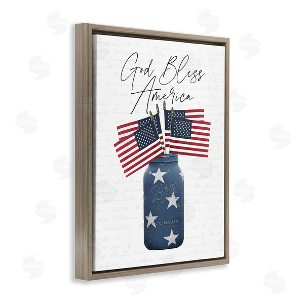 Stupell Industries Lettered And Lined | Patriotic Flag Jars