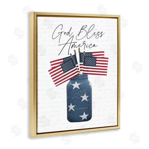 Stupell Industries Lettered And Lined | Patriotic Flag Jars