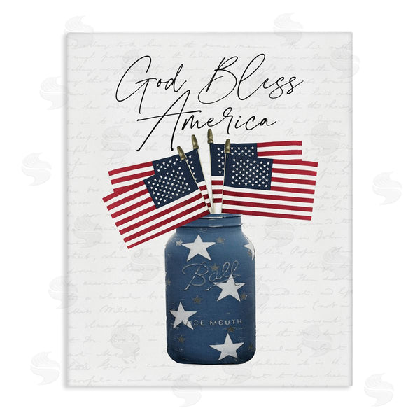 stupell industries Lettered and Lined | Patriotic Flag Jars