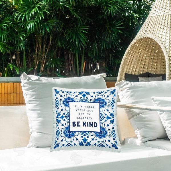 Stupell Industries Lettered And Lined | Patterned Be Kind Encouragement Printed Throw Pillow