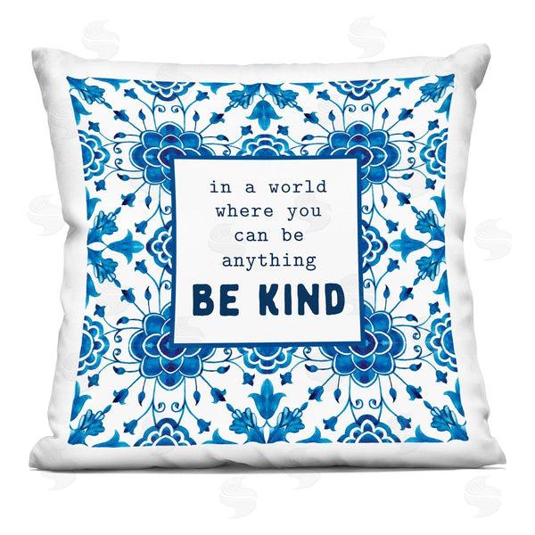 stupell industries Lettered and Lined | Patterned Be Kind Encouragement Printed Throw Pillow