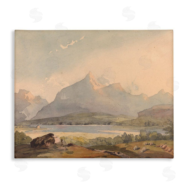 stupell industries Lettered and Lined | Peaceful Hazy Mountains Wall Art
