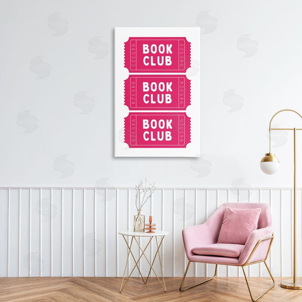 Stupell Industries Lettered And Lined | Pink Book Club Tickets