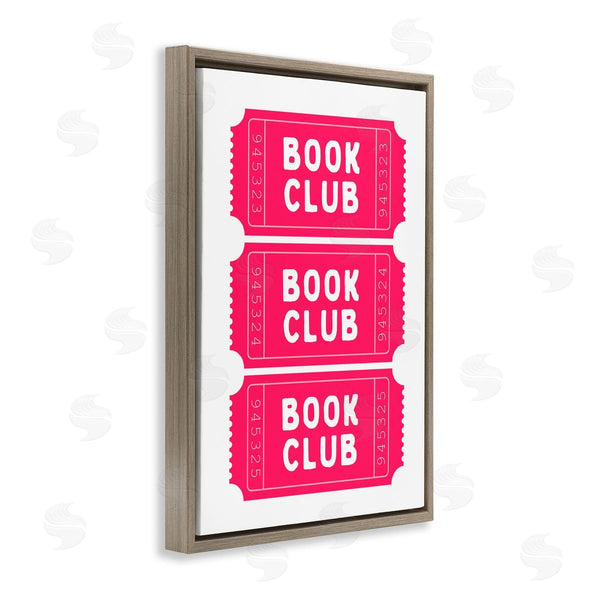 Stupell Industries Lettered And Lined | Pink Book Club Tickets