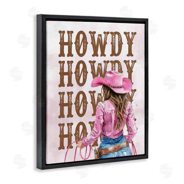 Stupell Industries Lettered And Lined | Pink & Brown Howdy Cowgirl