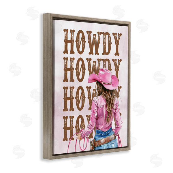 Stupell Industries Lettered And Lined | Pink & Brown Howdy Cowgirl