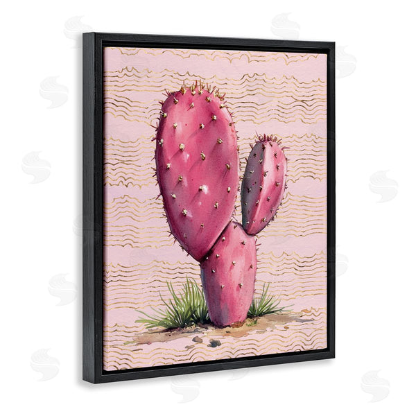 Stupell Industries Lettered And Lined | Pink Prickly Pear Cactus