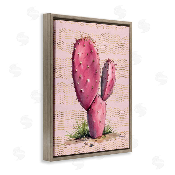 Stupell Industries Lettered And Lined | Pink Prickly Pear Cactus