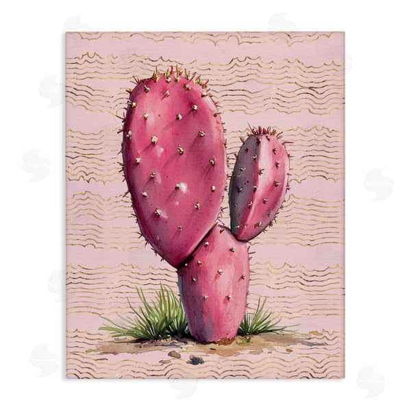 stupell industries Lettered and Lined | Pink Prickly Pear Cactus