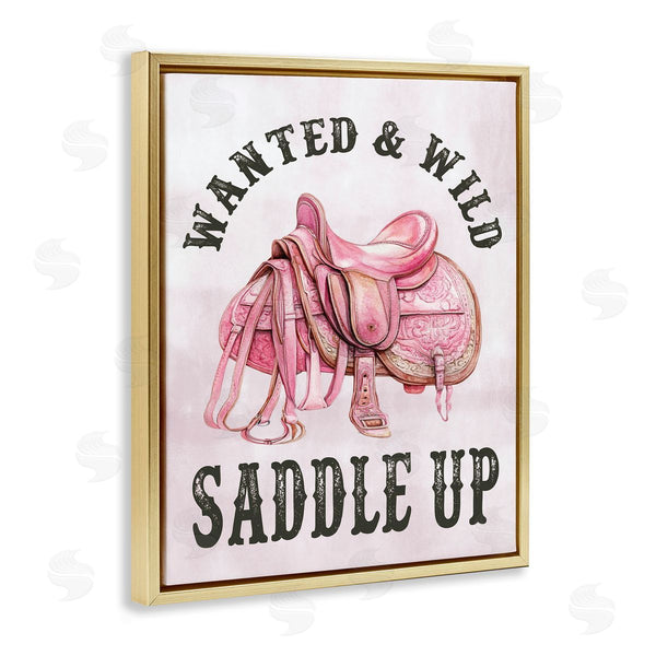 Stupell Industries Lettered And Lined | Pink Saddle Up Cowgirl