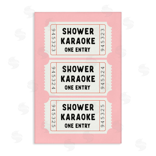 stupell industries Lettered and Lined | Pink Shower Karaoke Tickets