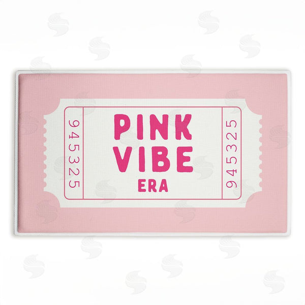 stupell industries Lettered and Lined | Pink Vibe Era Ticket Plush Bath Mat