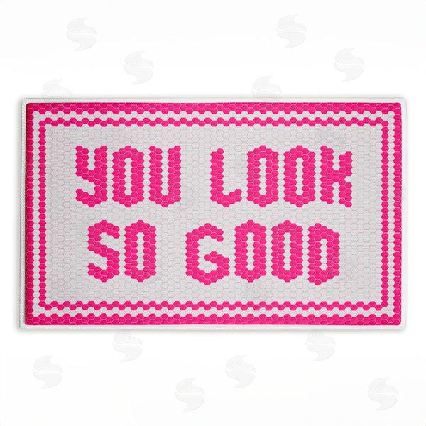 stupell industries Lettered and Lined | Pink You Look So Good Plush Bath Mat