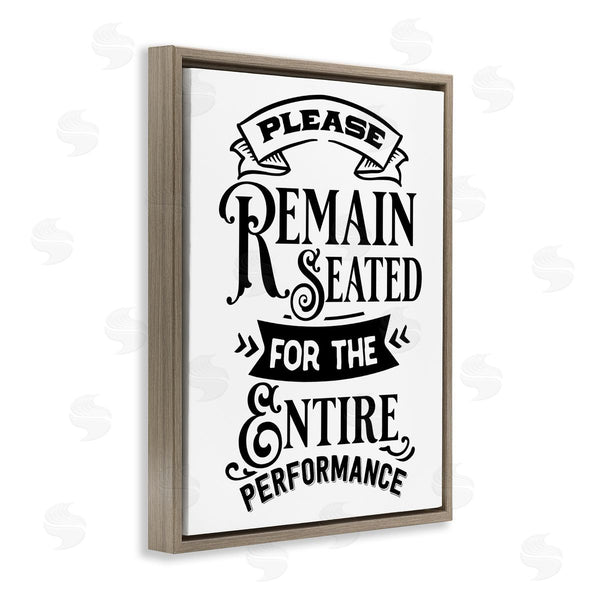 Stupell Industries Lettered And Lined | Please Remain Seated Humorous Vintage Bathroom Saying Wall Art