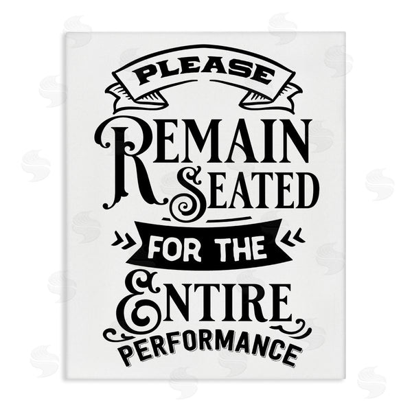 stupell industries Lettered and Lined | Please Remain Seated Humorous Vintage Bathroom Saying Wall Art