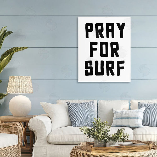 Stupell Industries Lettered And Lined | Pray For Surf Simple Sentiment Wall Art
