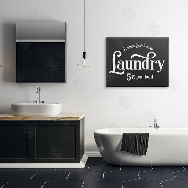 Stupell Industries Lettered And Lined | Premium Self-Service Laundry Vintage Advertisement Sign Wall Art