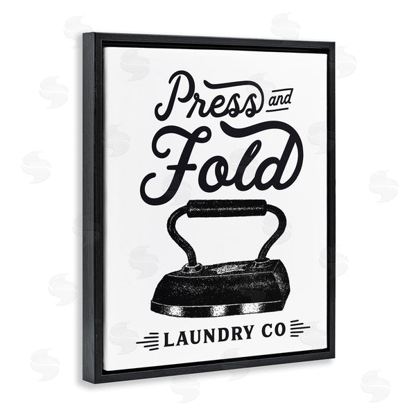 Stupell Industries Lettered And Lined | Press & Fold Antique Iron Laundry Lettering Phrase Wall Art