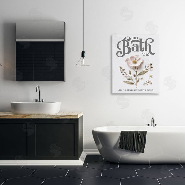 Stupell Industries Lettered And Lined | Pressed Flower Vintage Bath Wall Art