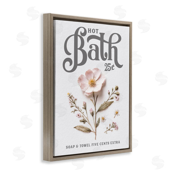 Stupell Industries Lettered And Lined | Pressed Flower Vintage Bath Wall Art
