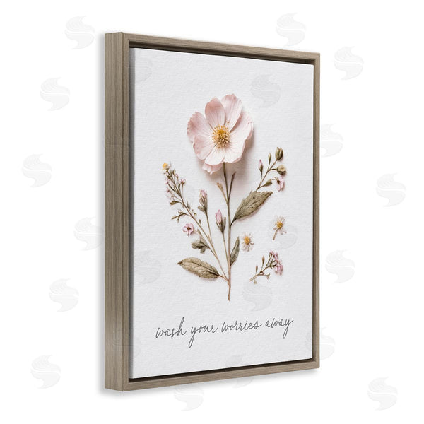 Stupell Industries Lettered And Lined | Pressed Flower Wash Worries Away Wall Art