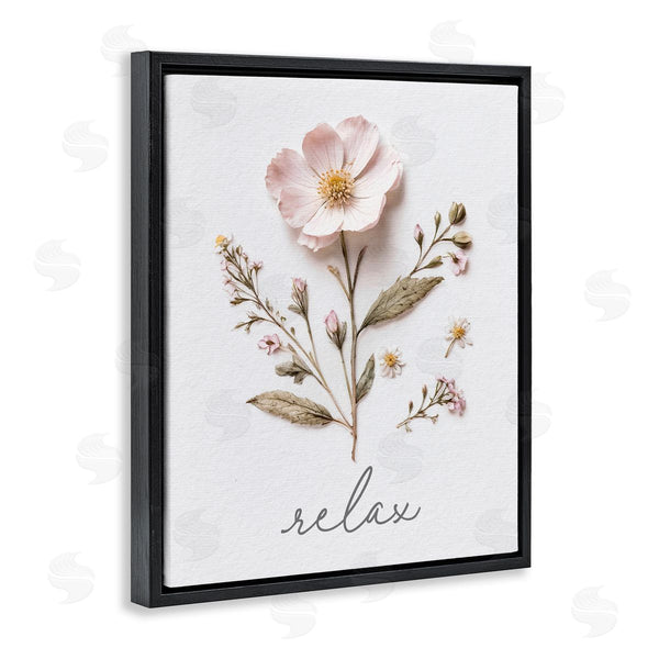 Stupell Industries Lettered And Lined | Pressed Flowers Relax Wall Art
