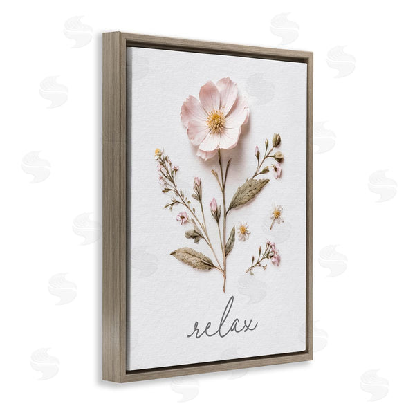 Stupell Industries Lettered And Lined | Pressed Flowers Relax Wall Art