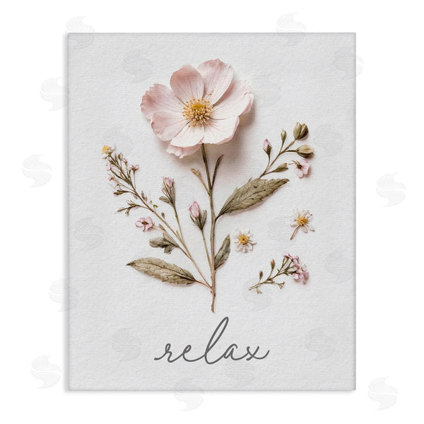 stupell industries Lettered and Lined | Pressed Flowers Relax Wall Art