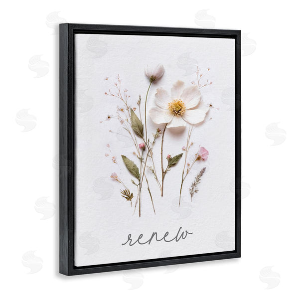 Stupell Industries Lettered And Lined | Pressed Flowers Renew Wall Art