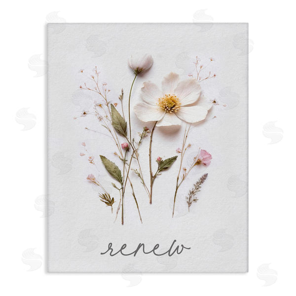 stupell industries Lettered and Lined | Pressed Flowers Renew Wall Art