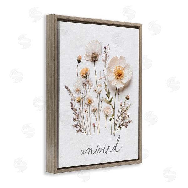 Stupell Industries Lettered And Lined | Pressed Flowers Unwind Wall Art