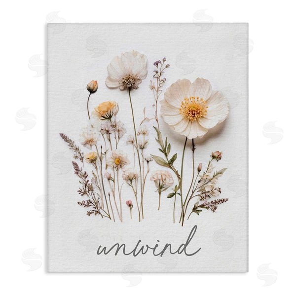 stupell industries Lettered and Lined | Pressed Flowers Unwind Wall Art