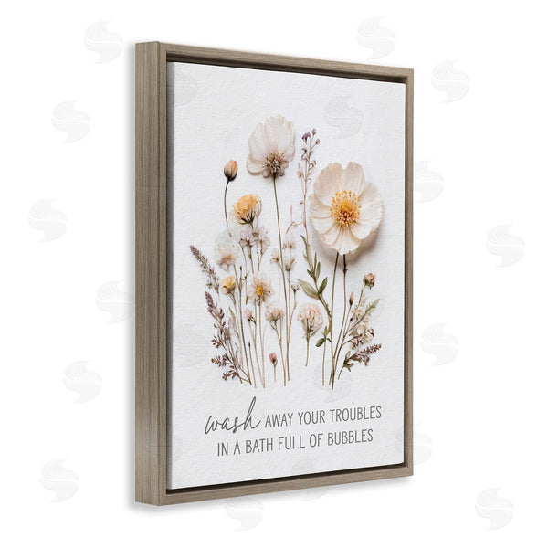 Stupell Industries Lettered And Lined | Pressed Flowers Wash Away Troubles Wall Art