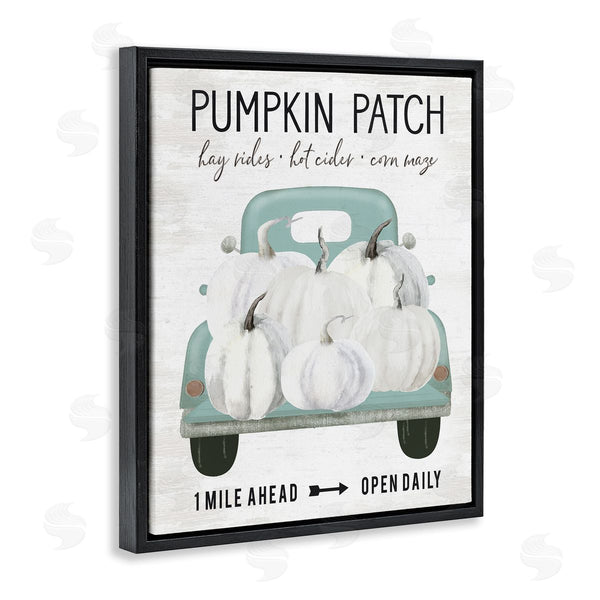 Stupell Industries Lettered And Lined | Pumpkin Patch Mile Ahead Sign Festive Seasonal Truck Wall Art