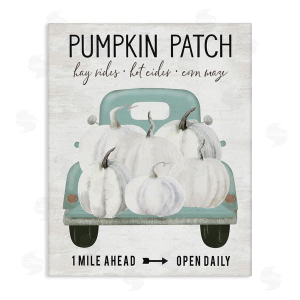 stupell industries Lettered and Lined | Pumpkin Patch Mile Ahead Sign Festive Seasonal Truck Wall Art