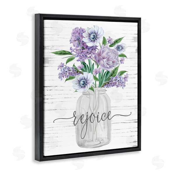 Stupell Industries Lettered And Lined | Purple Rejoice Bouquet