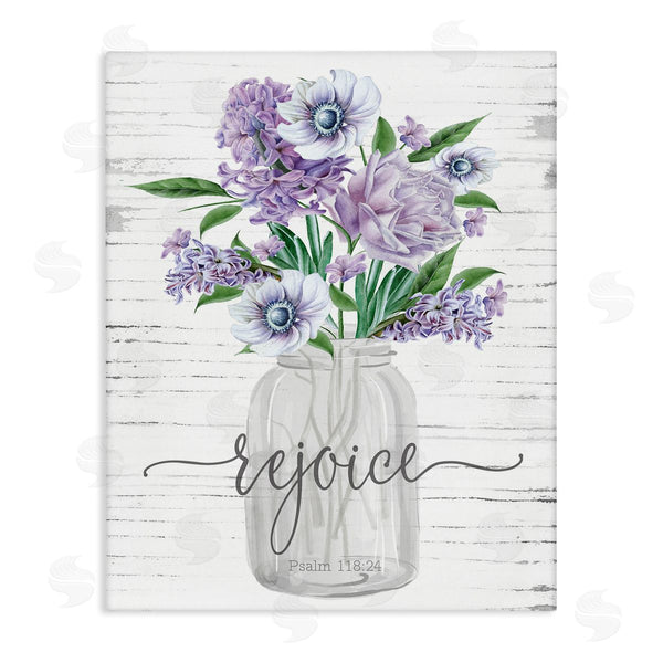 stupell industries Lettered and Lined | Purple Rejoice Bouquet