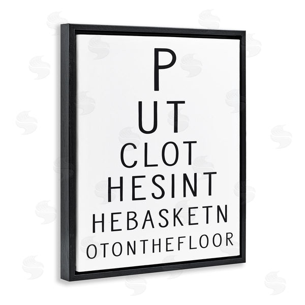 Stupell Industries Lettered And Lined | Put Clothes In Basket Laundry Eye Chart Humor Wall Art