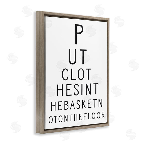 Stupell Industries Lettered And Lined | Put Clothes In Basket Laundry Eye Chart Humor Wall Art