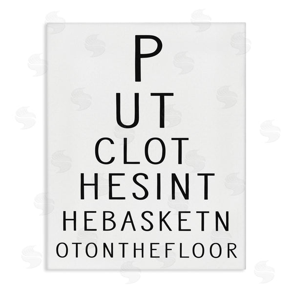 stupell industries Lettered and Lined | Put Clothes In Basket Laundry Eye Chart Humor Wall Art