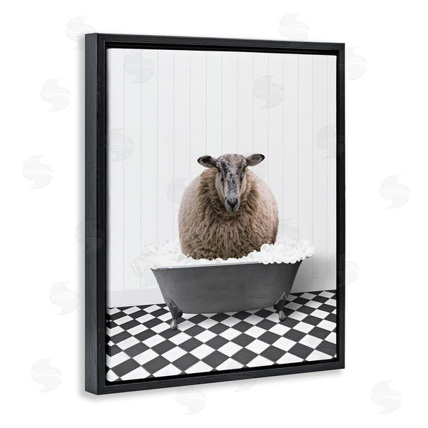 Stupell Industries Lettered And Lined | Ram In Bathroom Tub Wall Art