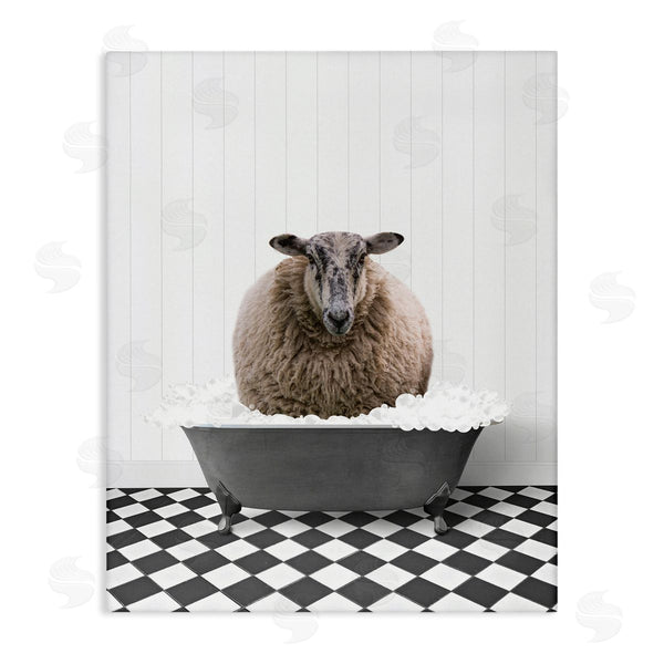 stupell industries Lettered and Lined | Ram in Bathroom Tub Wall Art